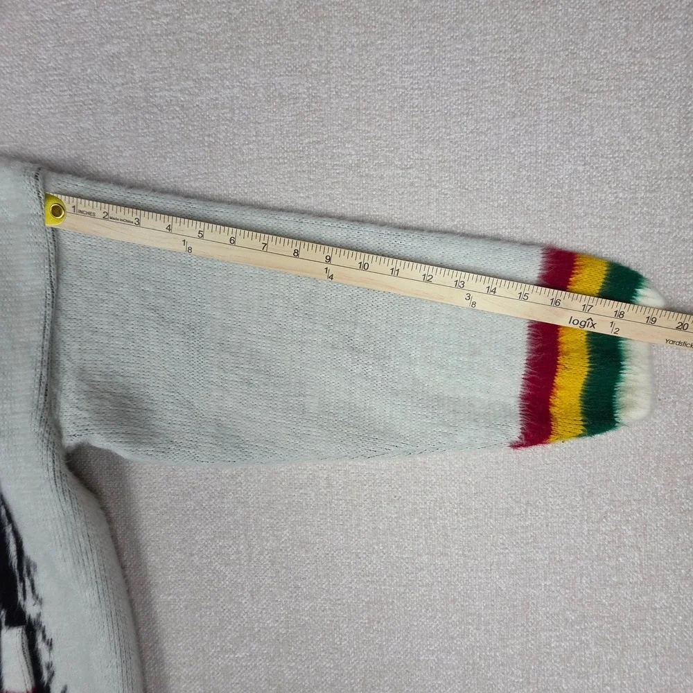 Tejidos Ruminahui Bob Marley Rasta Knit Zip Hoodie Mens Medium White Sweater